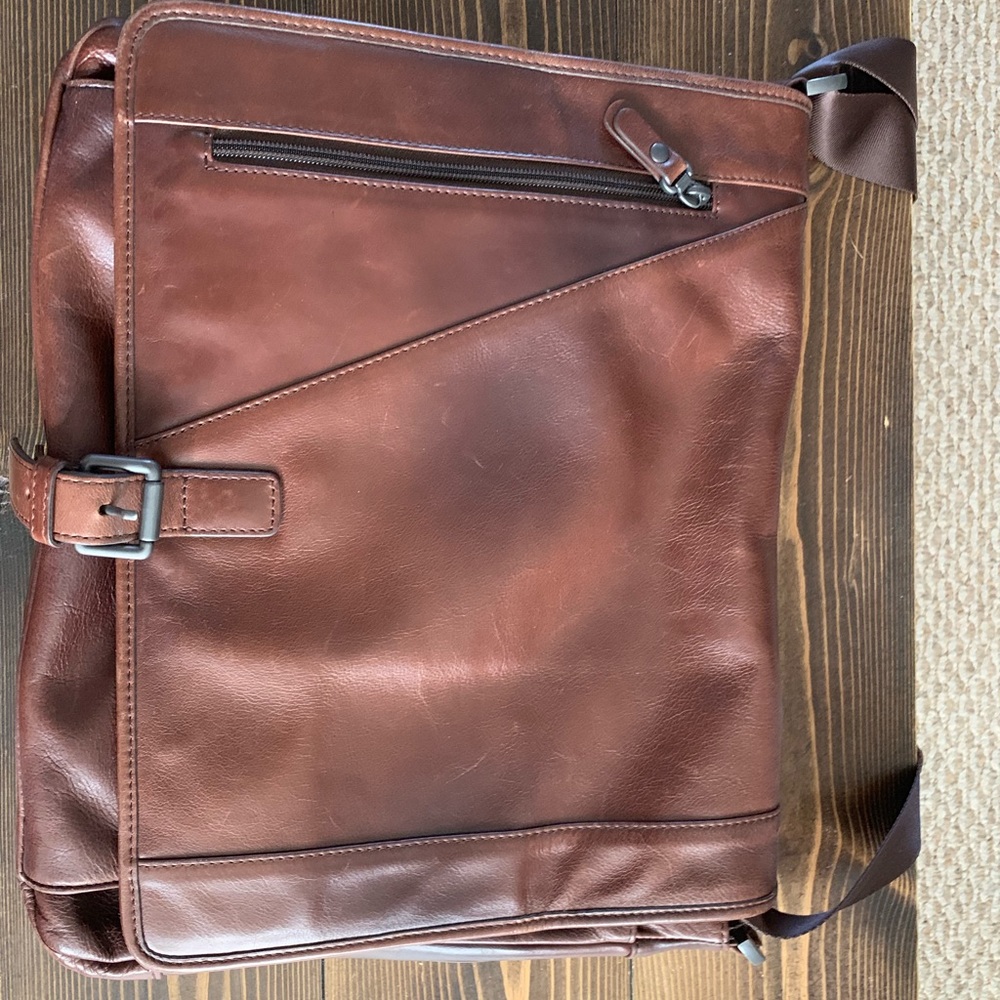 Dr Koffer Rustic Leather Messenger Bag - Brown